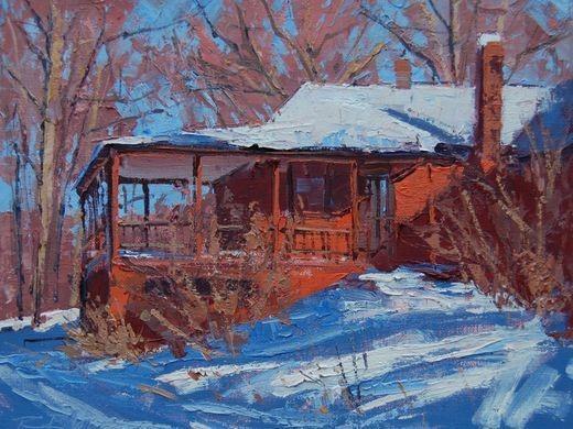 Home of Impressionist painter T.C. Steele painted by contemporary plein air artist Thom C. Robinson